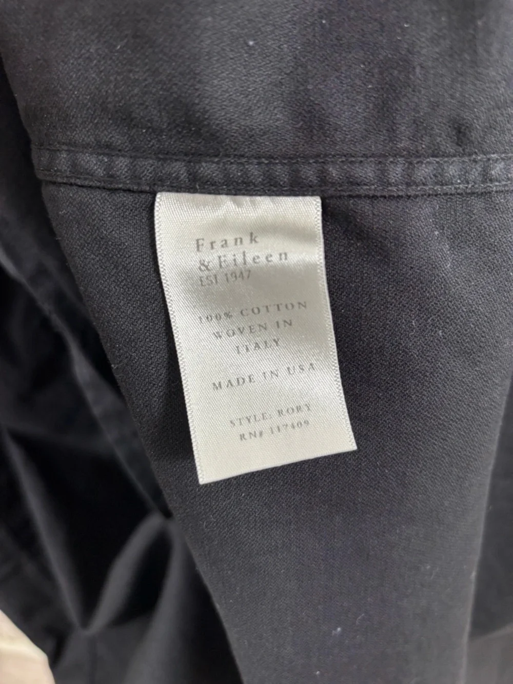 Frank & Eileen Rory Black Famous Denim Button Down Maxi Shirt Dress XXS - Picture 7 of 7